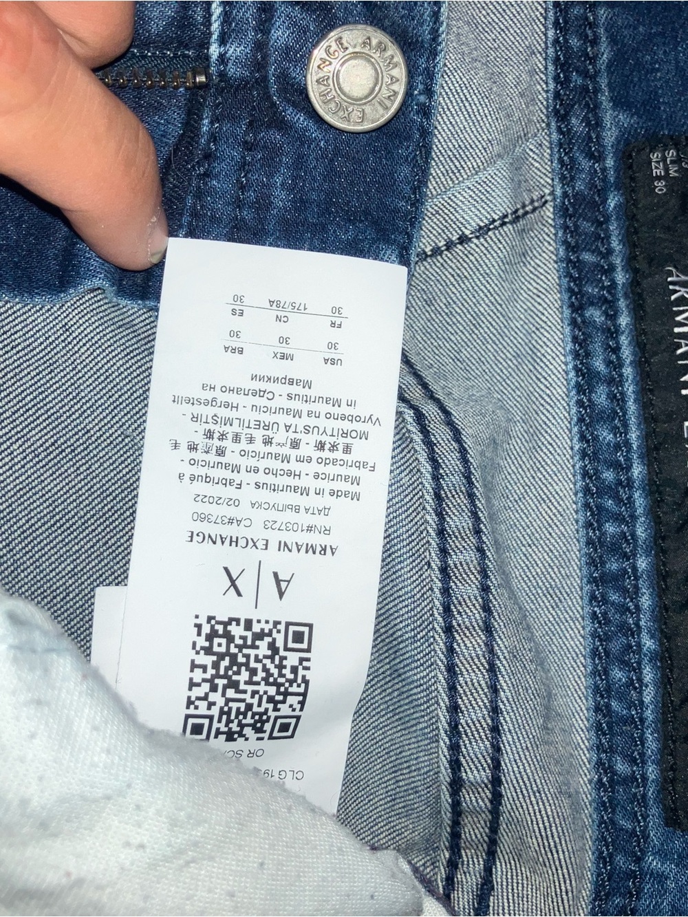 Armani Exchange Denim Jeans in Dark Blue Wash